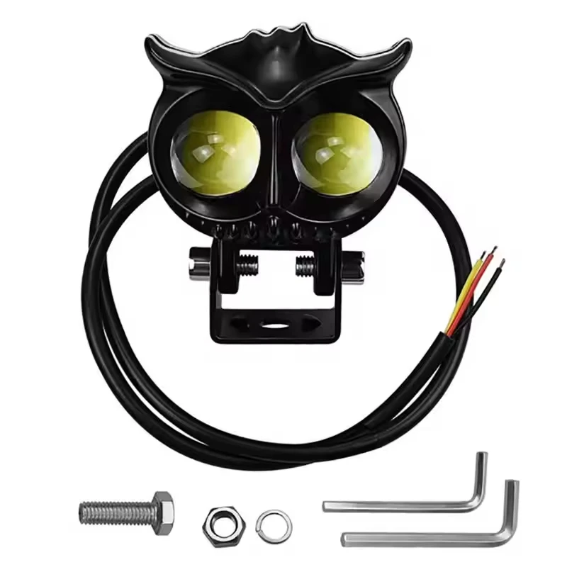 Car accessories strobe owl design dual color led motorcycle fog light head light headlight 3000k 6000k led spot led lights