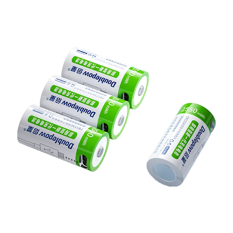 Factory Wholesale 16340 Ion Batteries Lithium 3.7V USB Rechargeable 2550mwh with Type C Port