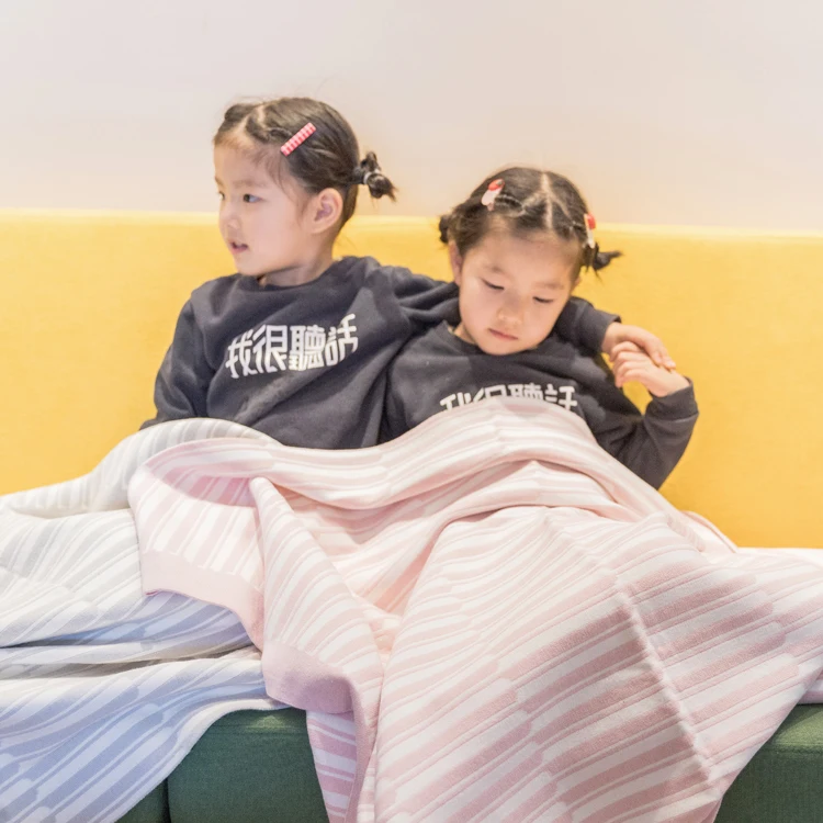 Custom microfibre 2018 super soft 100% cashmere cotton linen warm baby children blanket for spring and autumn