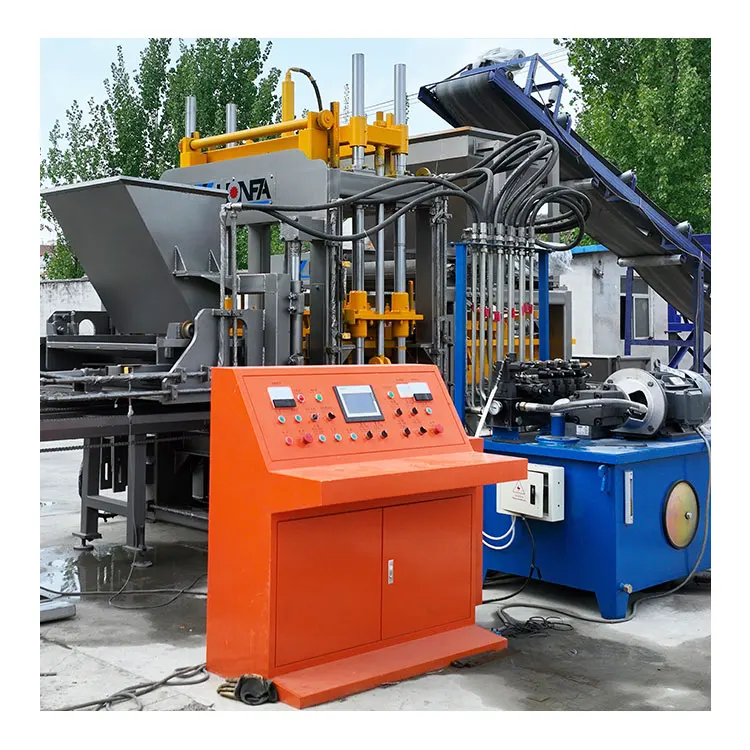 QT5-15 Concrete vibration Hollow Block Machine Paver Making Machinery with PLC Construction Equipment Sand Cement Engine Direct