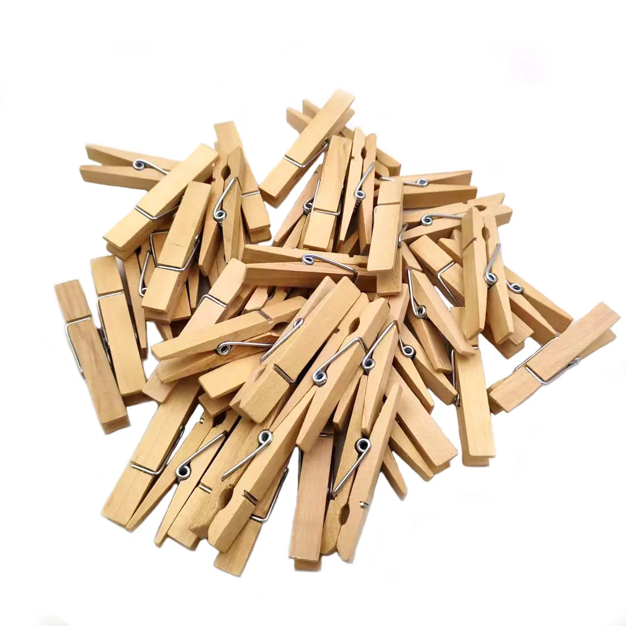50pcs Fashional Wholesale 2.4in Natural Wood Clips Big Birch Wooden Clothes Clips