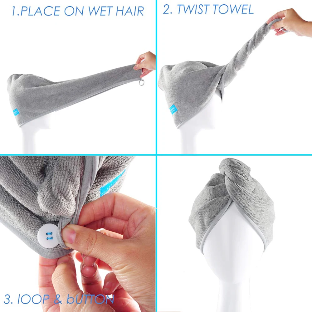 jersey cotton hair drying turban colorful hair towelling turban towel hair wrap reverse towel
