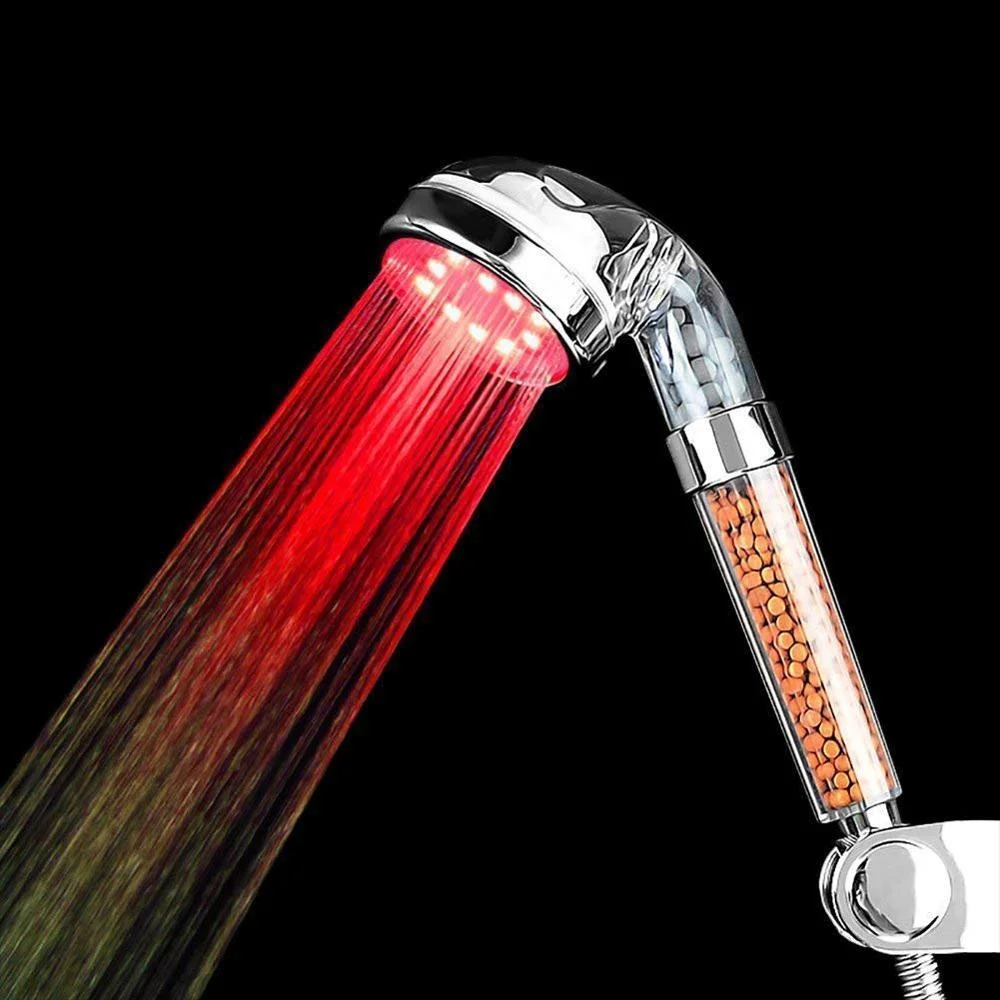 Светодио дный 7 видов цветов насадка для душа с функцией экономии воды под высоким давлением ионный фильтр насадка для душа для сухой кожи и волос