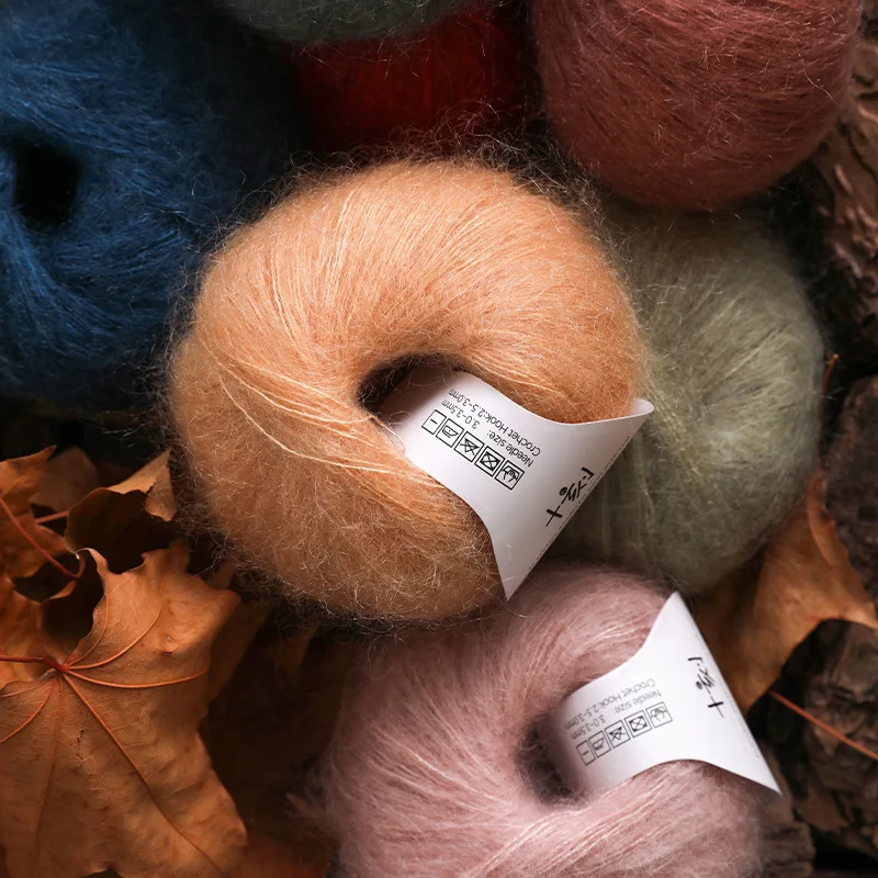 high quality kid mohair wool thread luxury 25% raw silk 75% super kid mohair yarn for hand knitting sweater