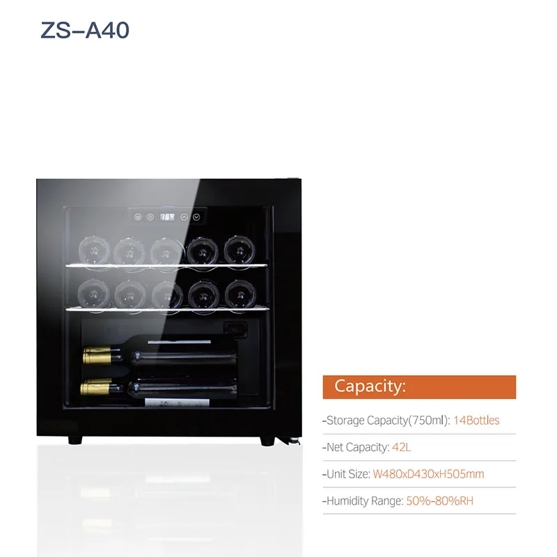 Low Moq Beverage Wine Cellar Coolers 13 14 18 20 Bottle Weinkeller Wine Chiller Fridge