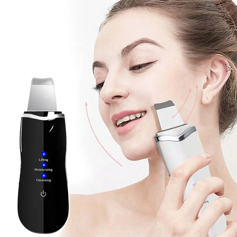 2022 Sonic Facial Skin Scrubber Peeling Face Skin Cleansing Scrubber Ultrasonic Skin Scrubber Spatula USB Rechargeable 270g