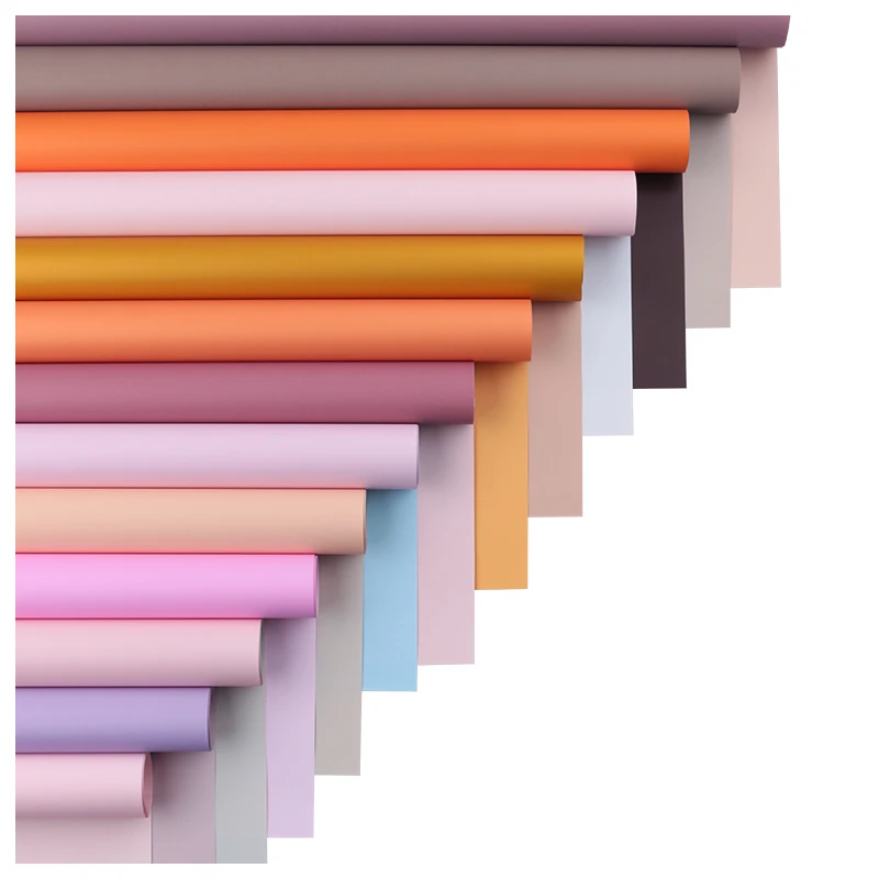 Factory Wholesales Flower Wrapping Paper Double-sided Two-color  Paper Bouquet Plastic Flower Shop Flower Packaging Material
