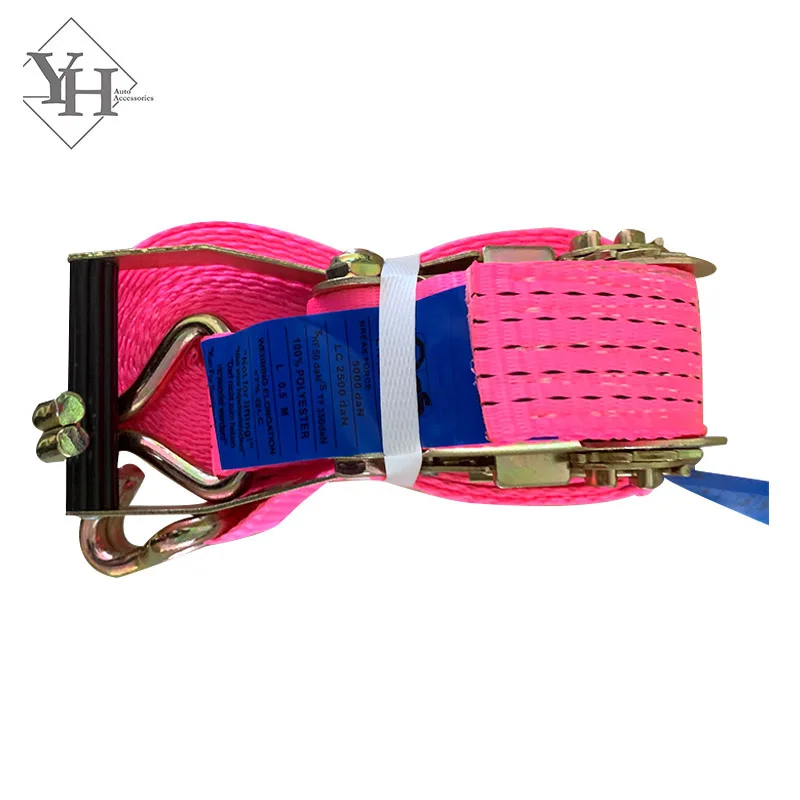 direct manufacturer custom 50mm 5 Ton 6m 8m 9m 10m 12m 15m trailer ratchet tie down straps with j hook