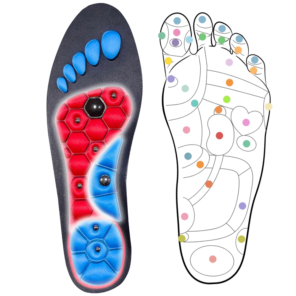 Washable and Cuttable Foot Therapy Pain Relief Acupressure Massage Gel Magnetic Acupuncture Insoles