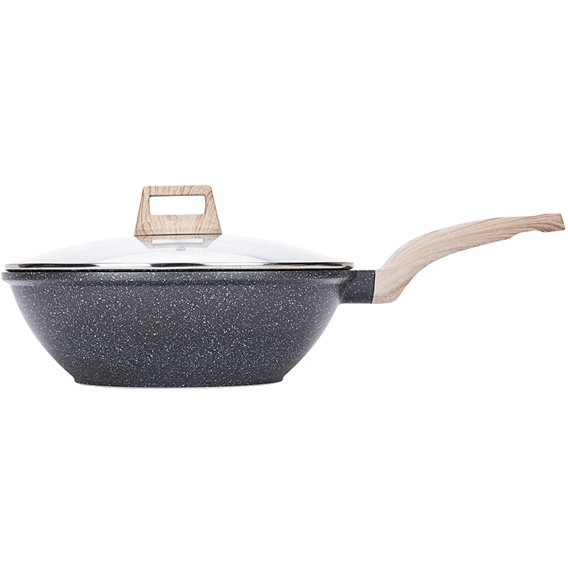 Best Price Superior Quality Carote 30Cm Wok Pan Die Casting Aluminum Cookware Non Stick Coating Wok For Induction Cooker