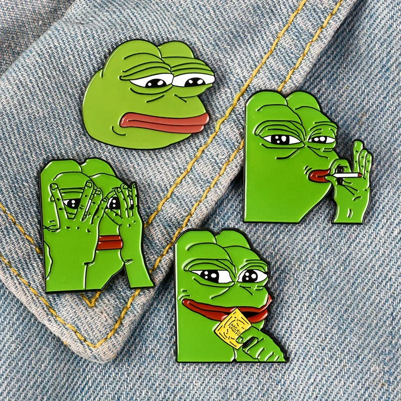 Brooches Pin Custom Pepe The Frog Metal Pins Badges Fashion Jewelry Cartoon Anime Pins