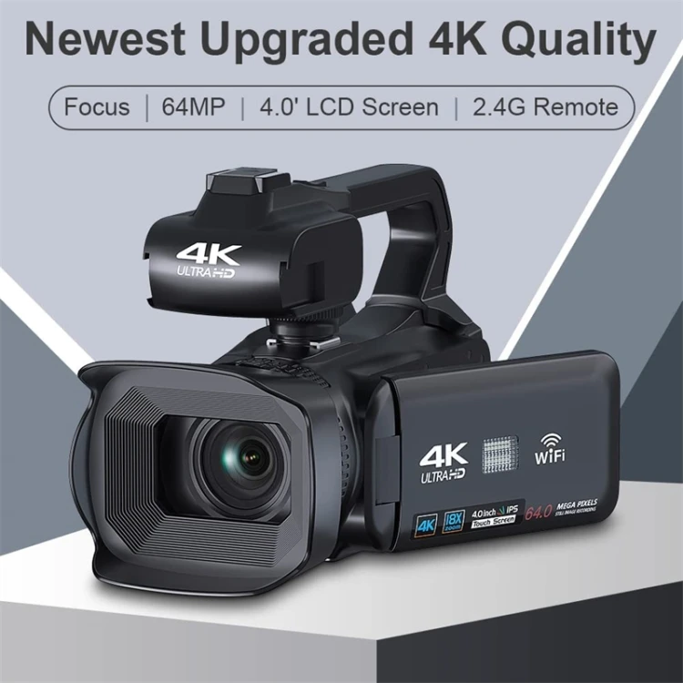 Высококачественная ручная Цифровая видеокамера KOMERY RX200 64MP 18X Zoom 4-inch 4K HD Video с