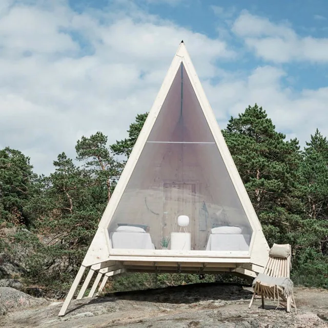 Prefabricated Frame Triangular House sunlight and Glass