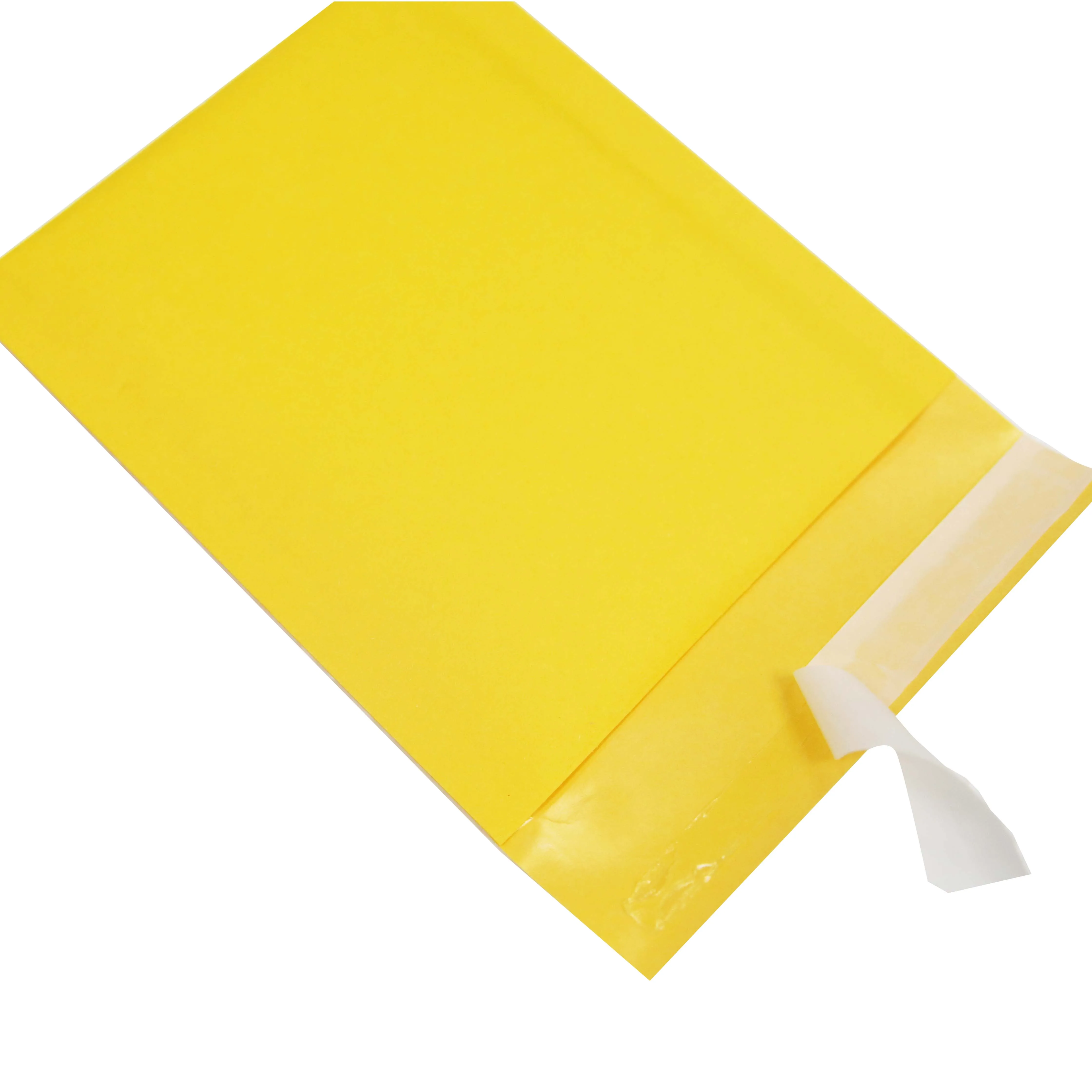 
Yellow Kraft surface & Bio-plastic Bubble inner Express Mailer Deliver Bags, 100%compostable environmental sustainable bio-pouch 