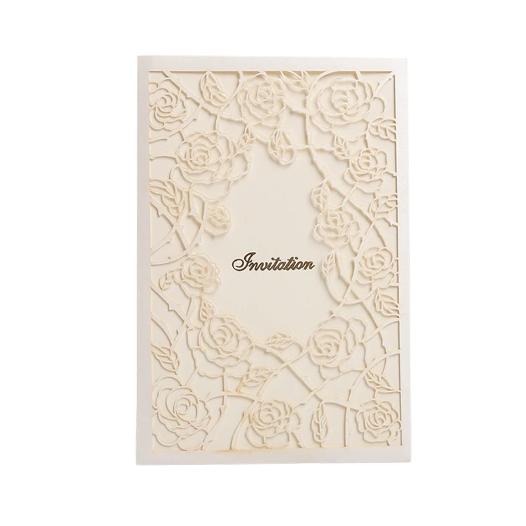 
 Бежевый Роза лазерная резка Китай/китайский бизнес приглашение письмо  