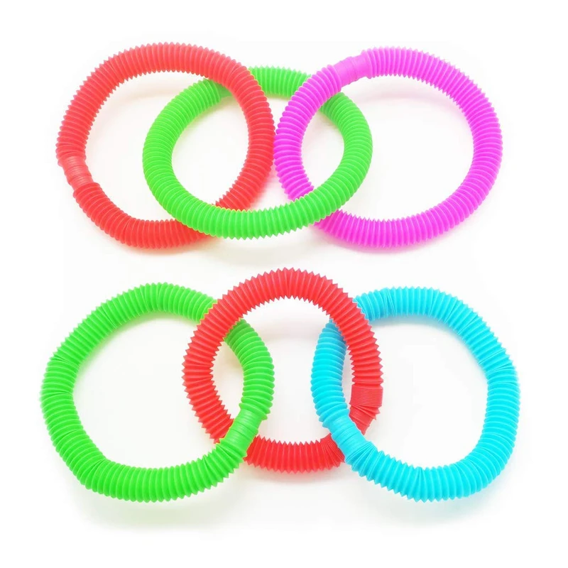 
Plastic Funny Educational Stress relief Fidget Pop Tubes Sensory Colorful Stretch Decompression Pipe Toys 
