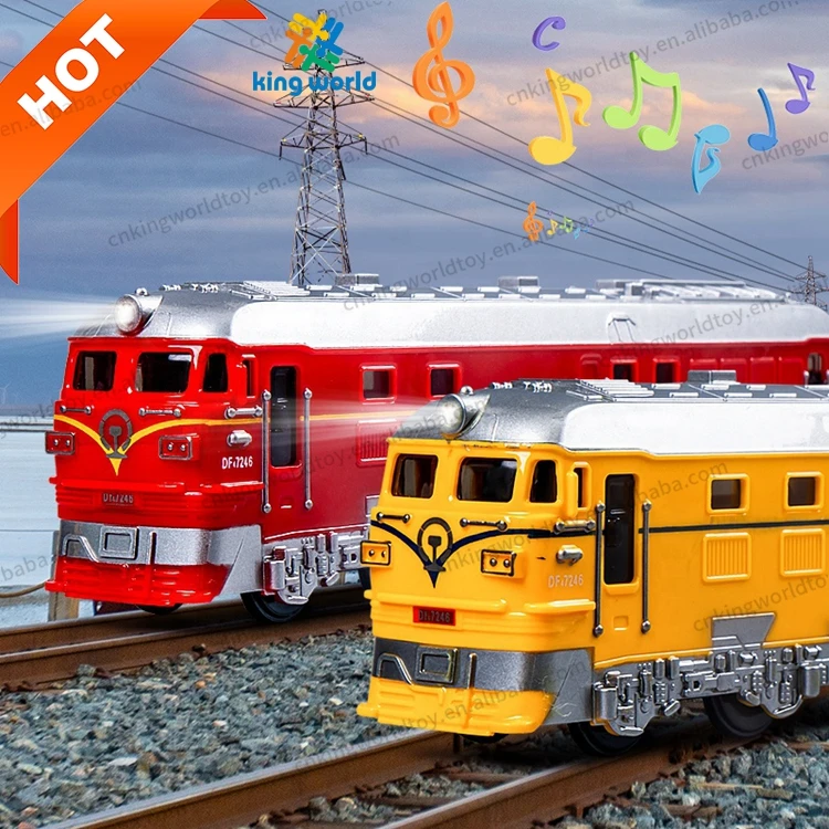 New design Locomotive Model train set Toys with Sound and Light electronic train toys for kids