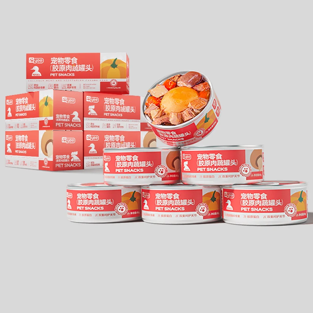 Заводская оптовая продажа влажный корм для кошек питательные лакомства с ароматом курицы и утки домашние закуски консервированные