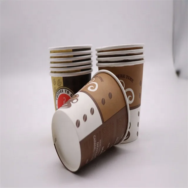 Customized Printed LOGO Eco Friendly Brown Kraft Disposable Paper Coffee Cup