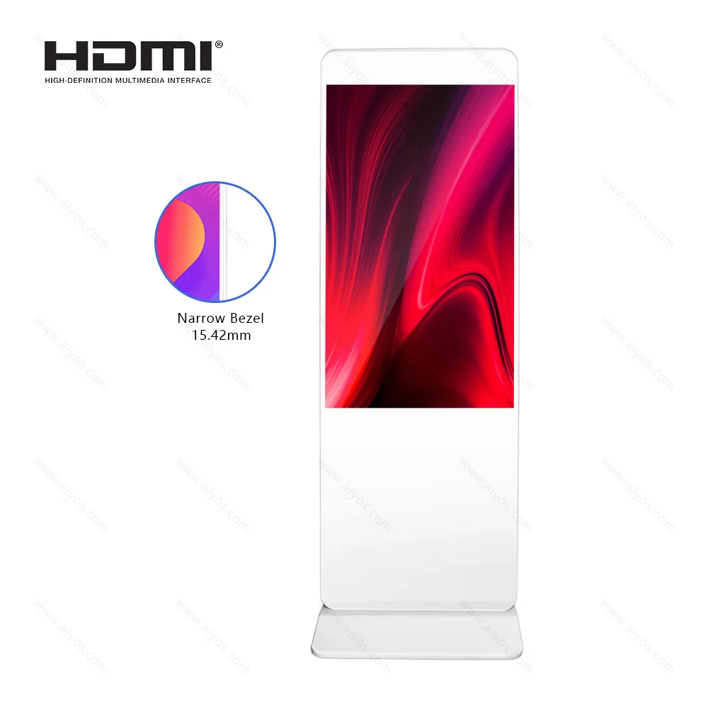 43 inch LCD Aidvertising Screen Totem Floor Stand Indoor FHD Digital Signage Display