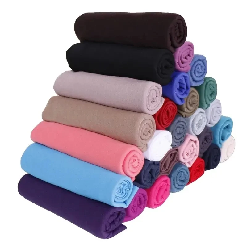 Wholesale 180*80cm Plain Muslim Viscose Headscarf  Fashion Women Scarves Premium Cotton Stretchy Jersey Scarf Hijab