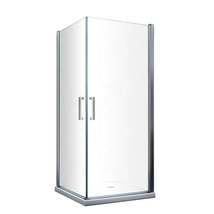 Pivot opening free standing 2 sided bathroom shower enclosure