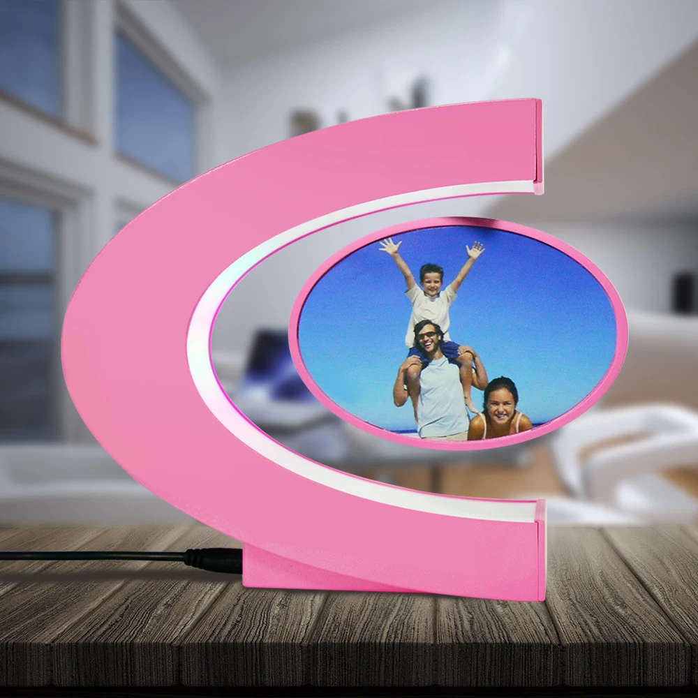 Novelty technology ABS Magnetic Floating picture frame levitating Plastic photo frames for home office decor gifts