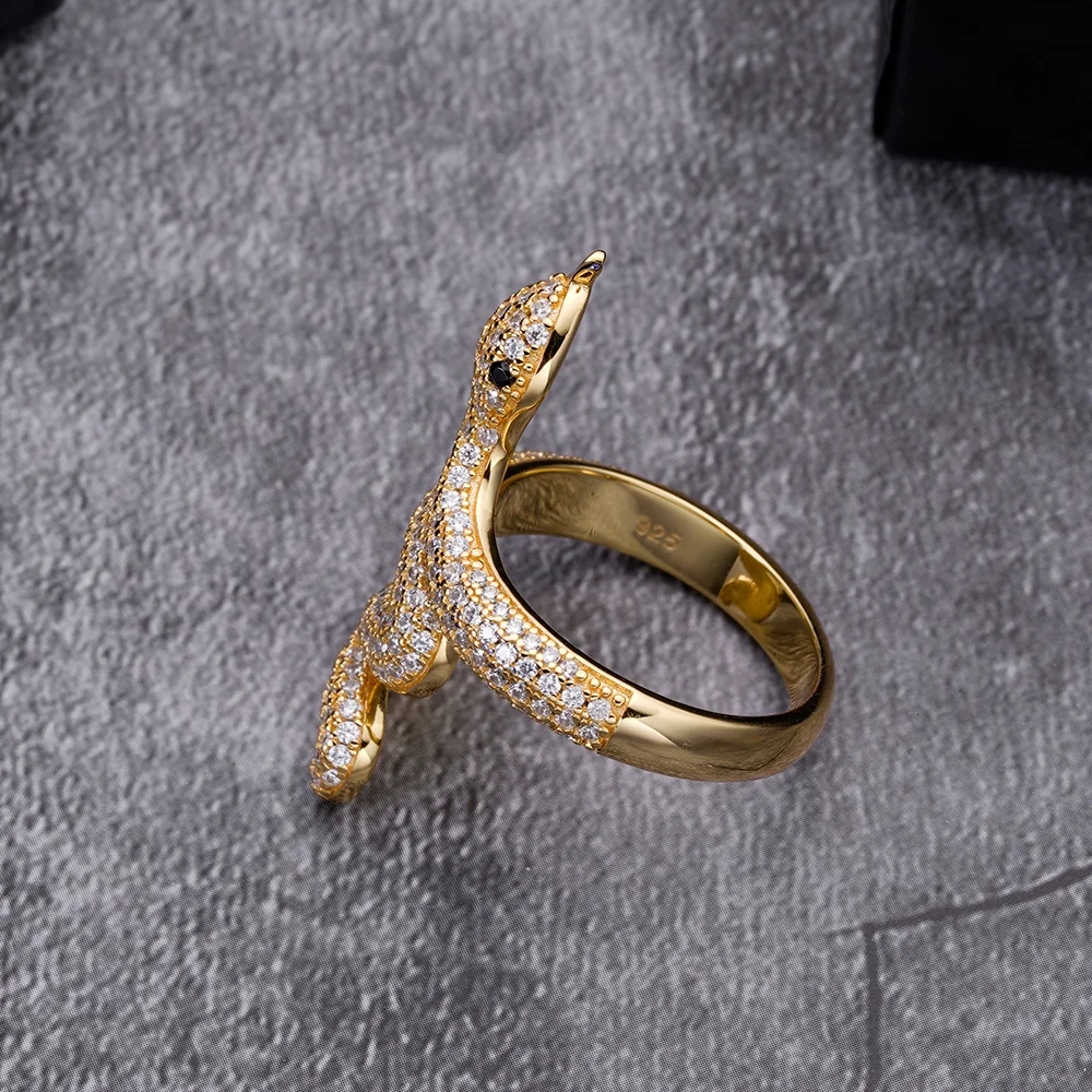 Wholesale Fashion Jewelry Simple Design Micro Pave Cz High Quality Mans Snake Rings For Men