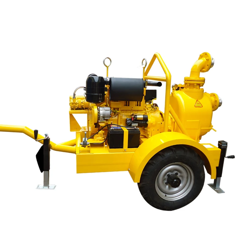 230m³/h Driven By Diesel Engine Centrifugal Type Cast Iron Material Self Priming Sewage Pump With Mobile Trailer