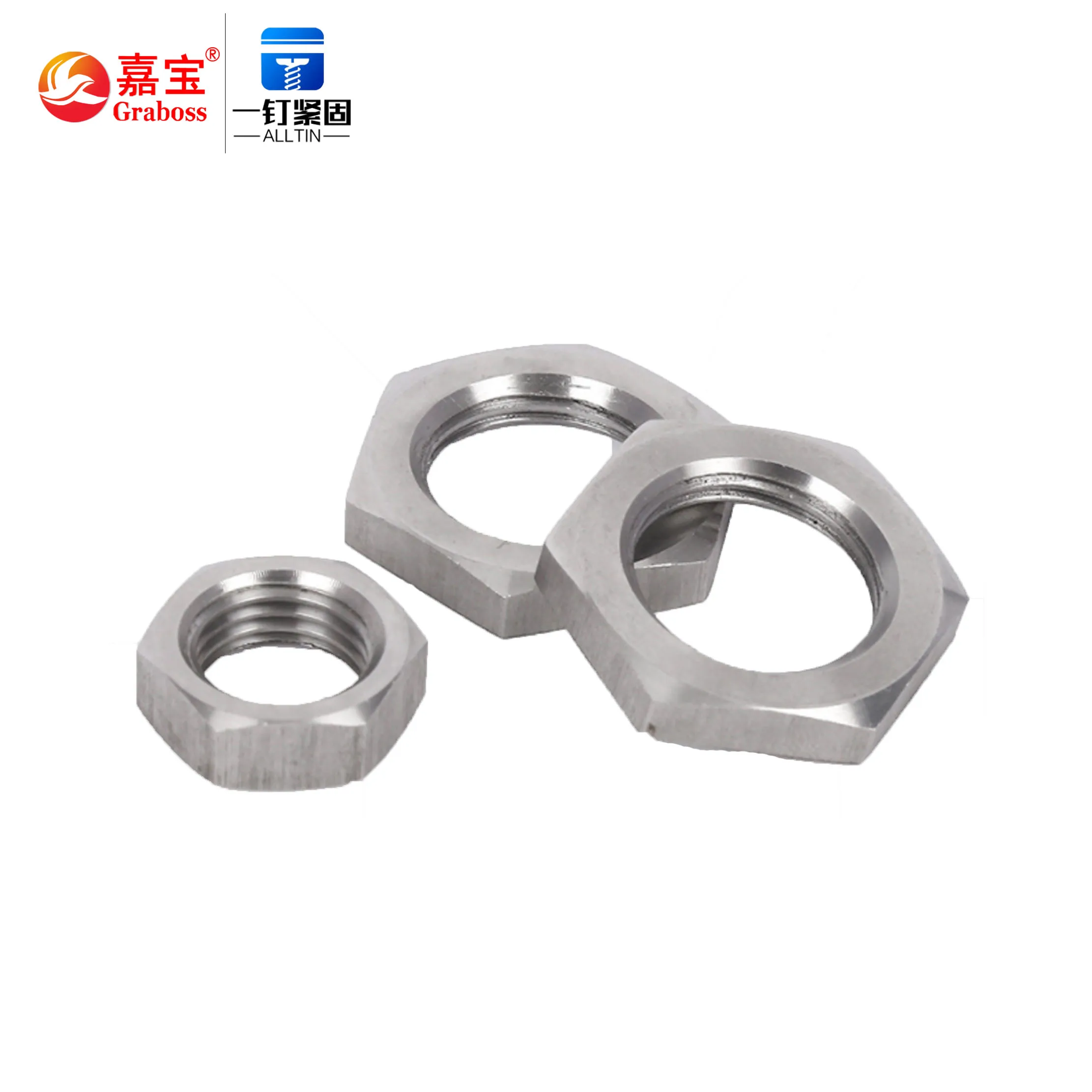 High quality 304 stainless steel hexagon thin nuts 6.8 Lock nuts M8-M24