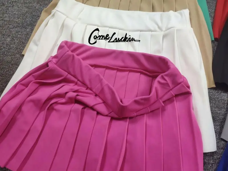 Women Clothing Fashion Dress High Waist Pleated Skirt Candy Colors Mini A-line Stitching Tennis Hem Girls Dance Skirts For Women