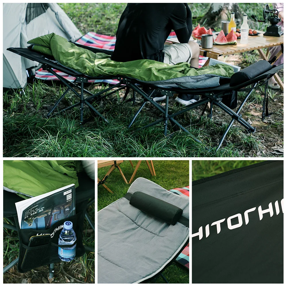 Hitorhike new style iron frame folding camping cot sleeping bed portable outdoor cots