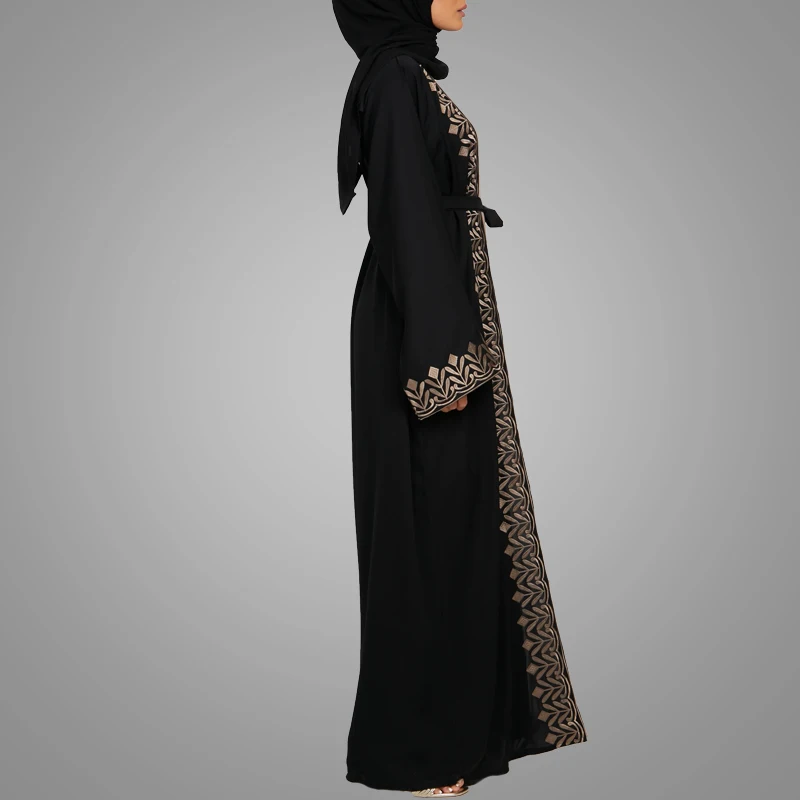 Modest Wear Exclusive Islamic Clothing - Designer Front Open Embroidery Abaya