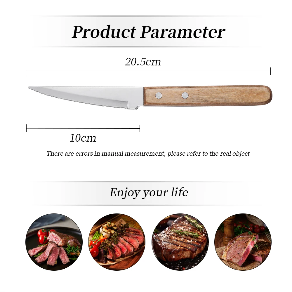 Настраиваемый нож для стейка из нержавеющей стали 3Cr13 деревянная ручка лезвие углеродистой одноразовый лазер традиционный современный лагерь