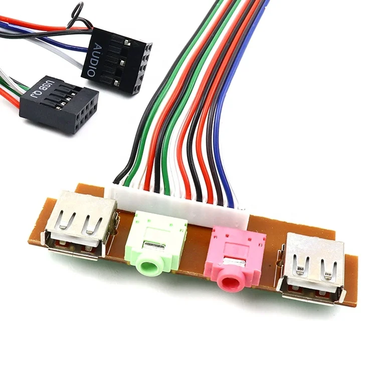 PC Computer Case Front Panel mounted cable USB/audio interface panel line USB interface 7.4cm host baffle line