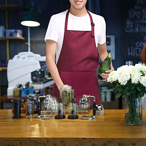 Wholesale Custom Logo Waterproof Restaurants Cotton Polyester Man Woman Black Blank Bib Kitchen Chef Cooking Aprons