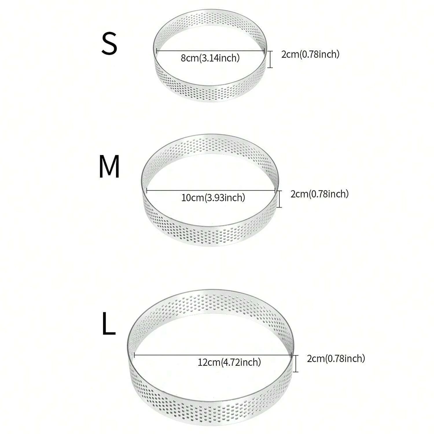 Stainless Steel Round Perforated Mousse Ring Mold With Hole Cake Ring French Mousse Cheesecake Tart Ring For Fruit Tarte Crust