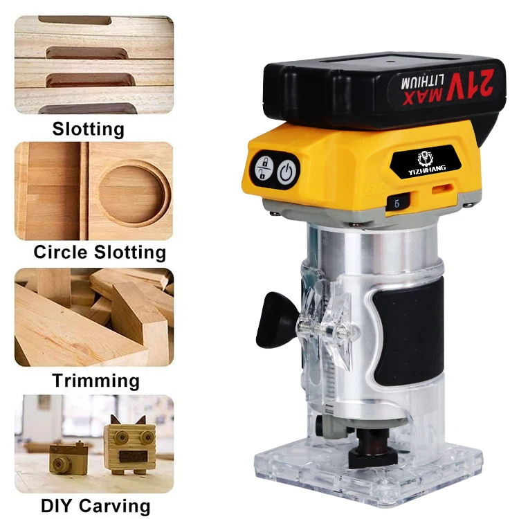21V Handheld Cordless Electric Woodworking Tool Electric Wood Trimmer Machine for Professional Trimming