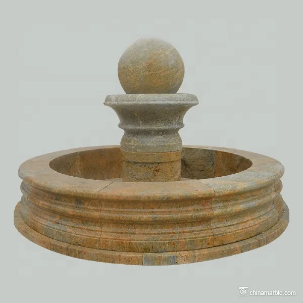 Modern Natural Marble Stone Garden Outdoor Round Granite Rolling Ball Water Fountain