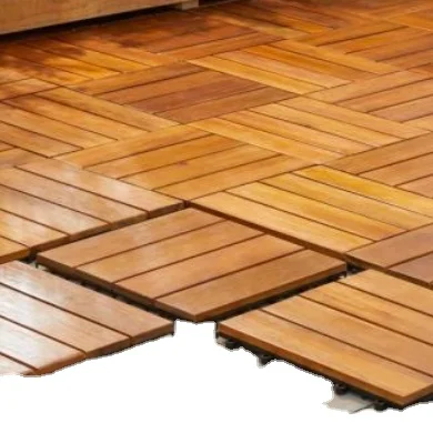 Outdoor Acacia Wood Deck Tiles Cheap Price For Garden Balcony Patio Tiles Easy Install Waterproof Decking