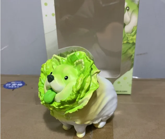 
Cartoon cabbage dog hand model decoration birthday gift model blind box fashion play 