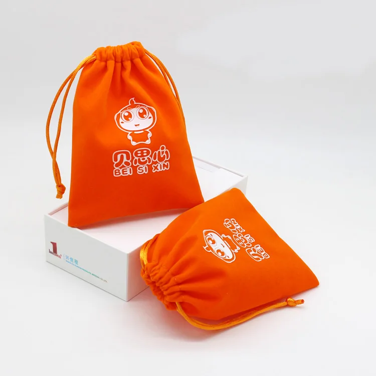 Luxury Velvet Drawstring Pouch For Jewelry Watch Packaging Soft goodie Earring Necklace Bracelet Jewelry Bag whit logo