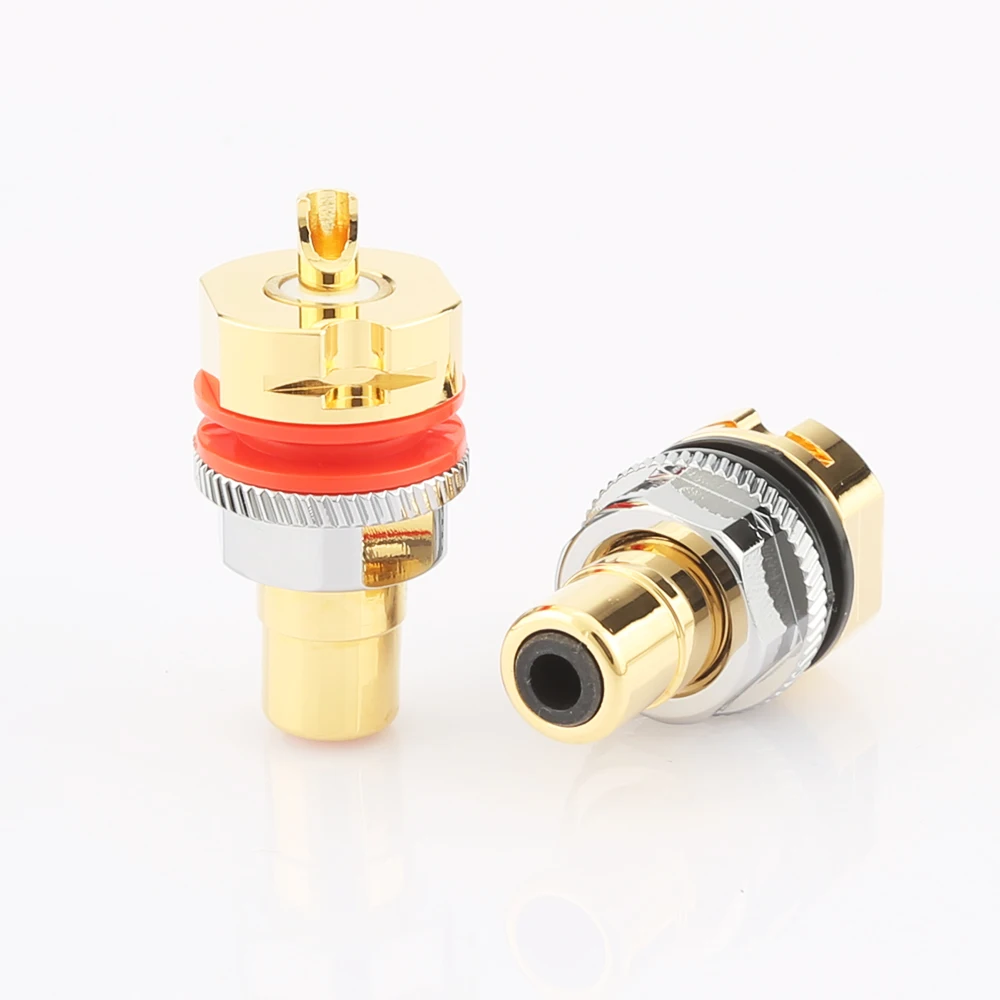 High Quality Viborg RC101 Pure Copper 24K Gold Plated Rhodium Plated RCA Socket Solder RCA Female Socket Hifi