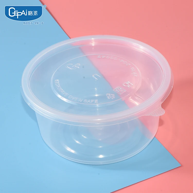 Disposable Take Away Food Box 16oz-48oz Plastic Togo Soup Salad Bowls with Lids Carton Packing Food Grade Single Compartment