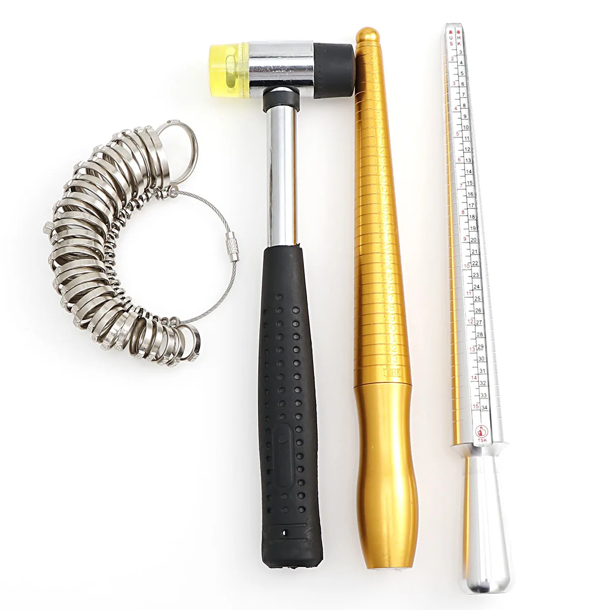Ring Sizer Tool Set Aluminum Ring Mandrel and Finger Gauges US UK Ring Sizer Measuring Tool For Jewelry Tools