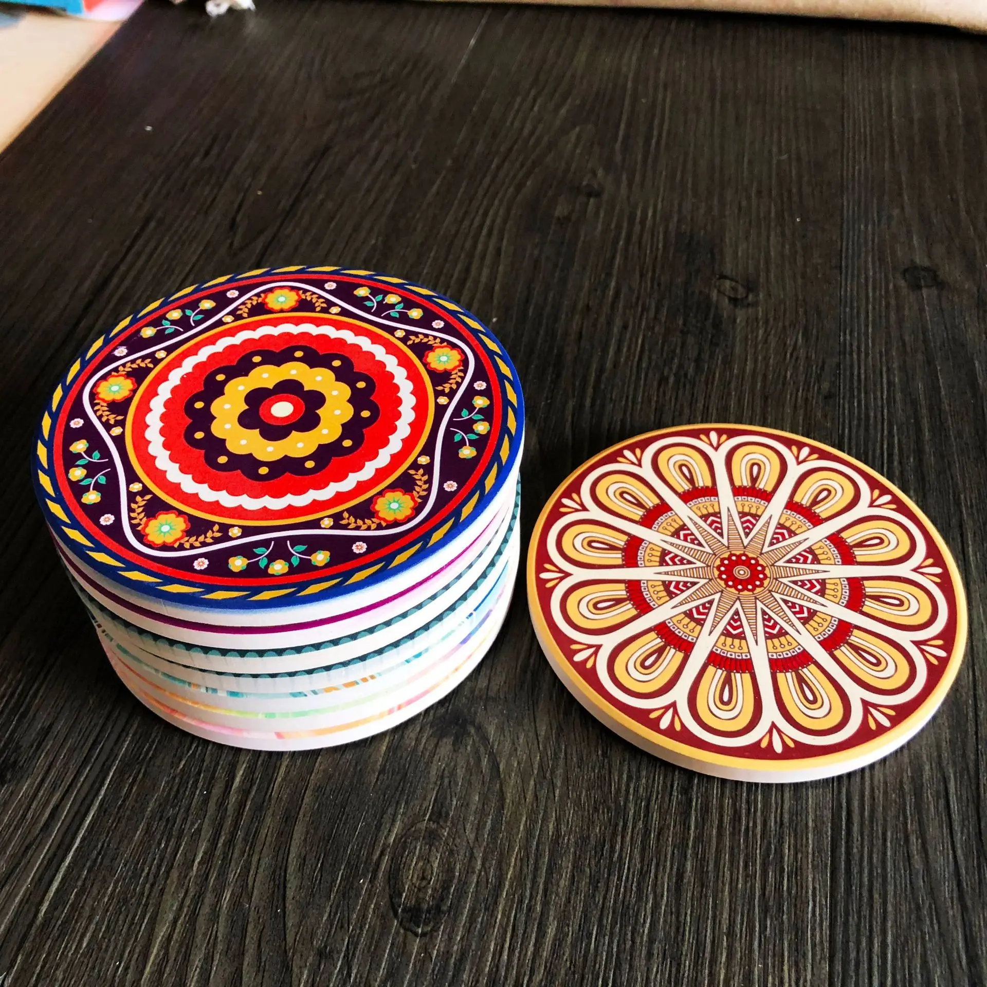 Hot-sell Water-absorbent Ceramic Round Shape Coaster Customized Design for Family Gifts with Cork Backing Factory Price