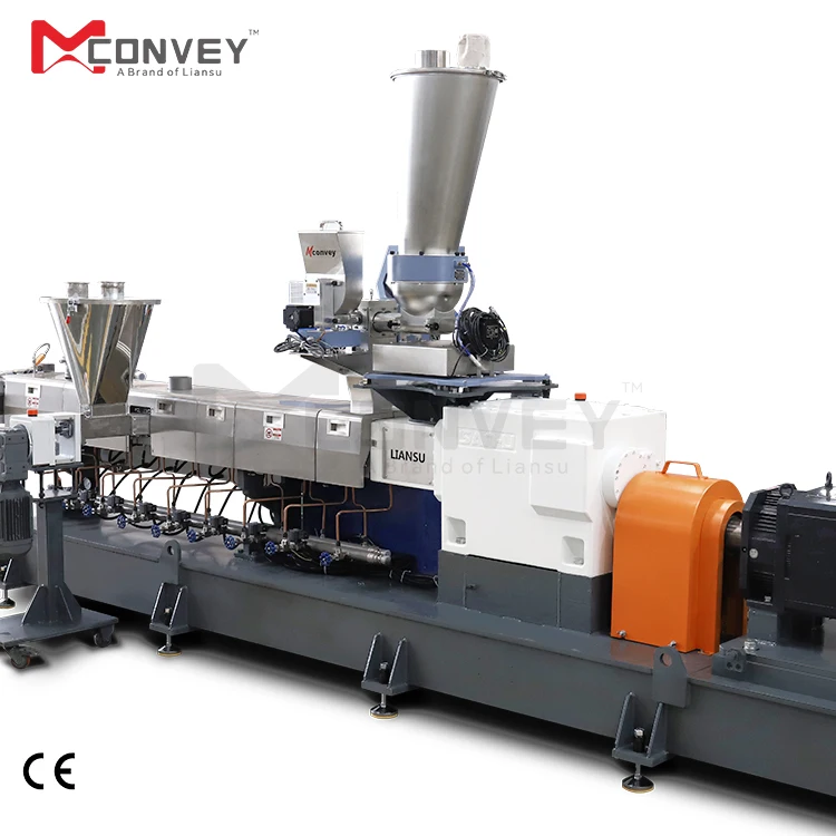 Twin screw Cold cut plastic pelletizer pellet compound making machine pp pe filler masterbatch extruder machine