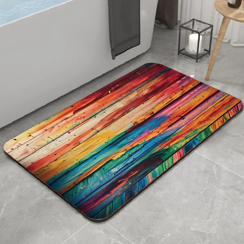 (Chakme) bathroom non slip mats custom printed flannel bath rug