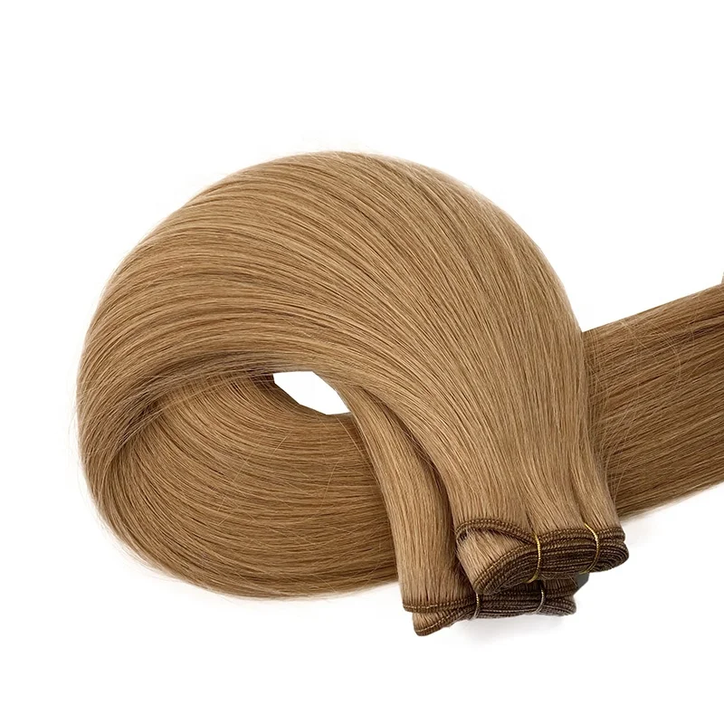 
Hot Sale Honey Blonde Human Virgin Human Hair Qingdao Factory Great Length Double Drawn Hair Weft Extensions 
