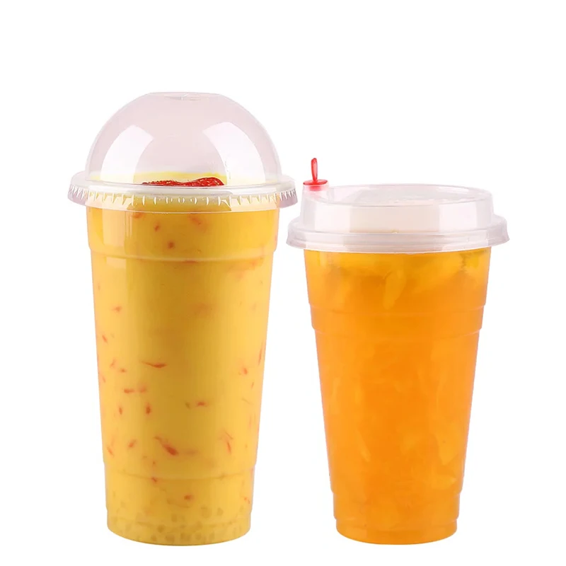 Custom Print logo 22oz 700ml Plastic Cup pp Boba Bubble Tea Gobelet Plastique Disposable Cups With Lids